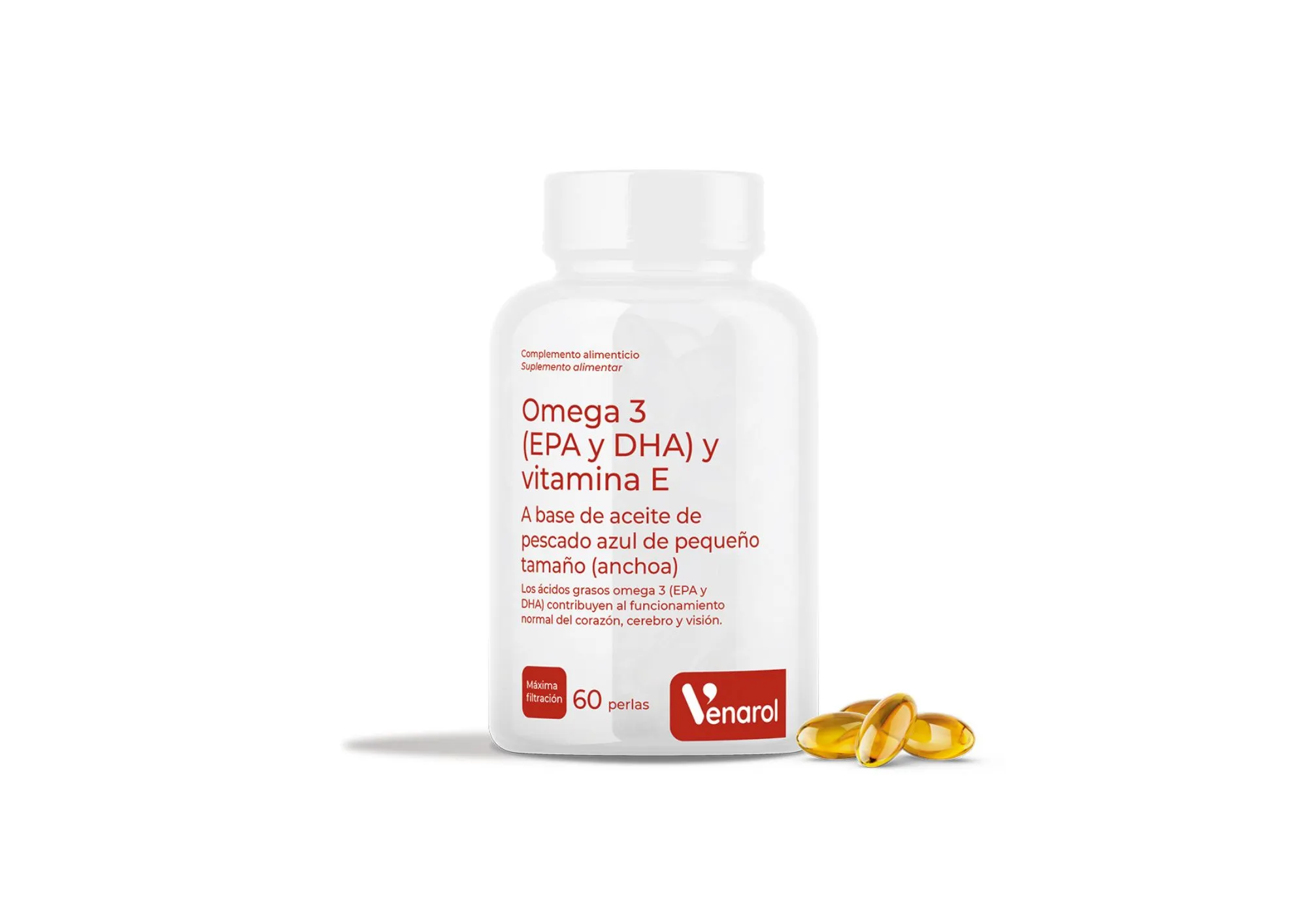 Envase de Omega 3 y Vitamina E de Herbora