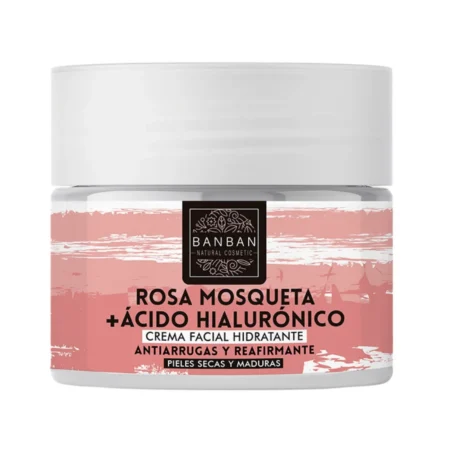 Bote de Crema Facial Rosa Mosqueta y Ácido Hialurónico de BanBan