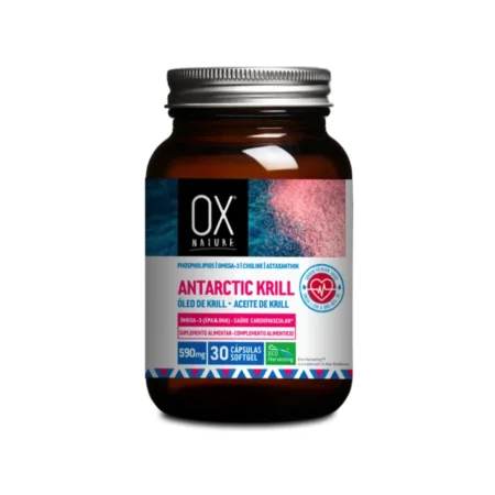 Envase de Aceite Krill Antártico Astaxantina de Ox Nature